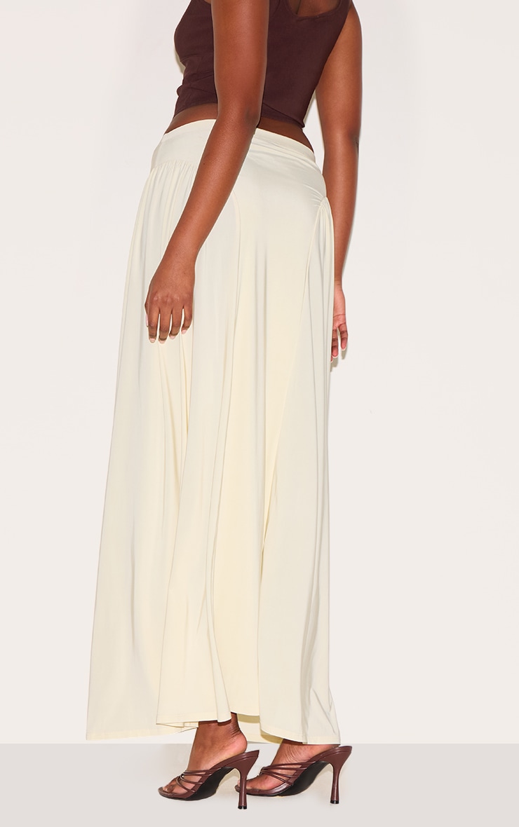 Stone Slinky Drop Waist Ruched Panel Maxi Skirt image 3