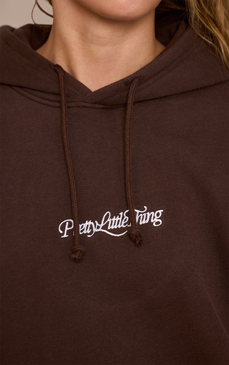 Espresso Embroidered Oversized Sweat Hoodie image 4