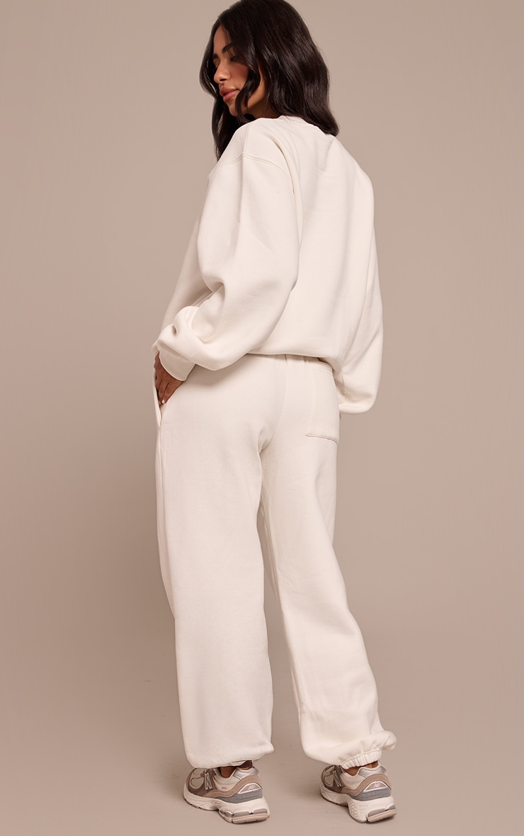 Petite Cream Cuffed Sweatpant image 3