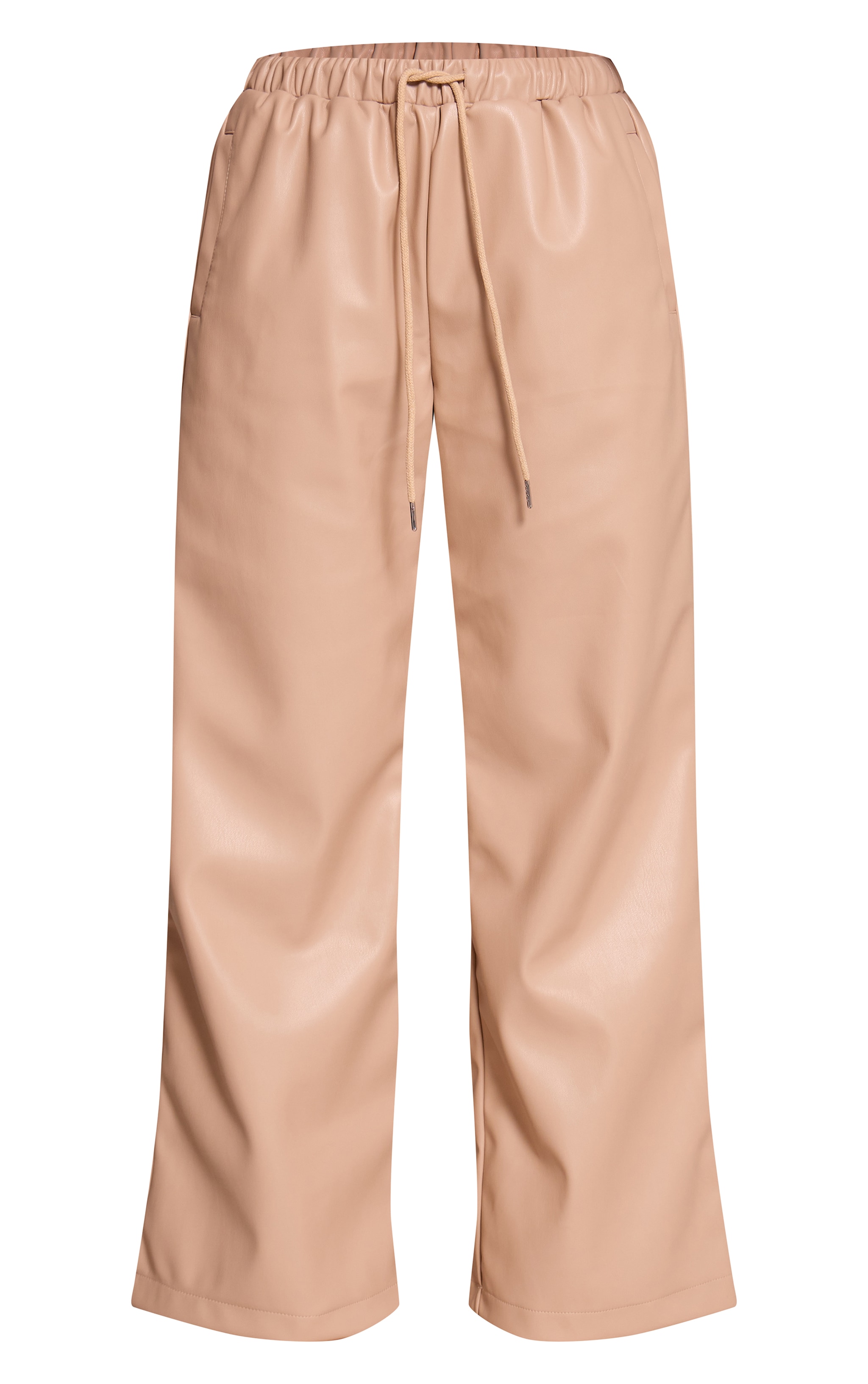 Petite Stone Faux Leather Elasticated Wide Leg Pants image 5