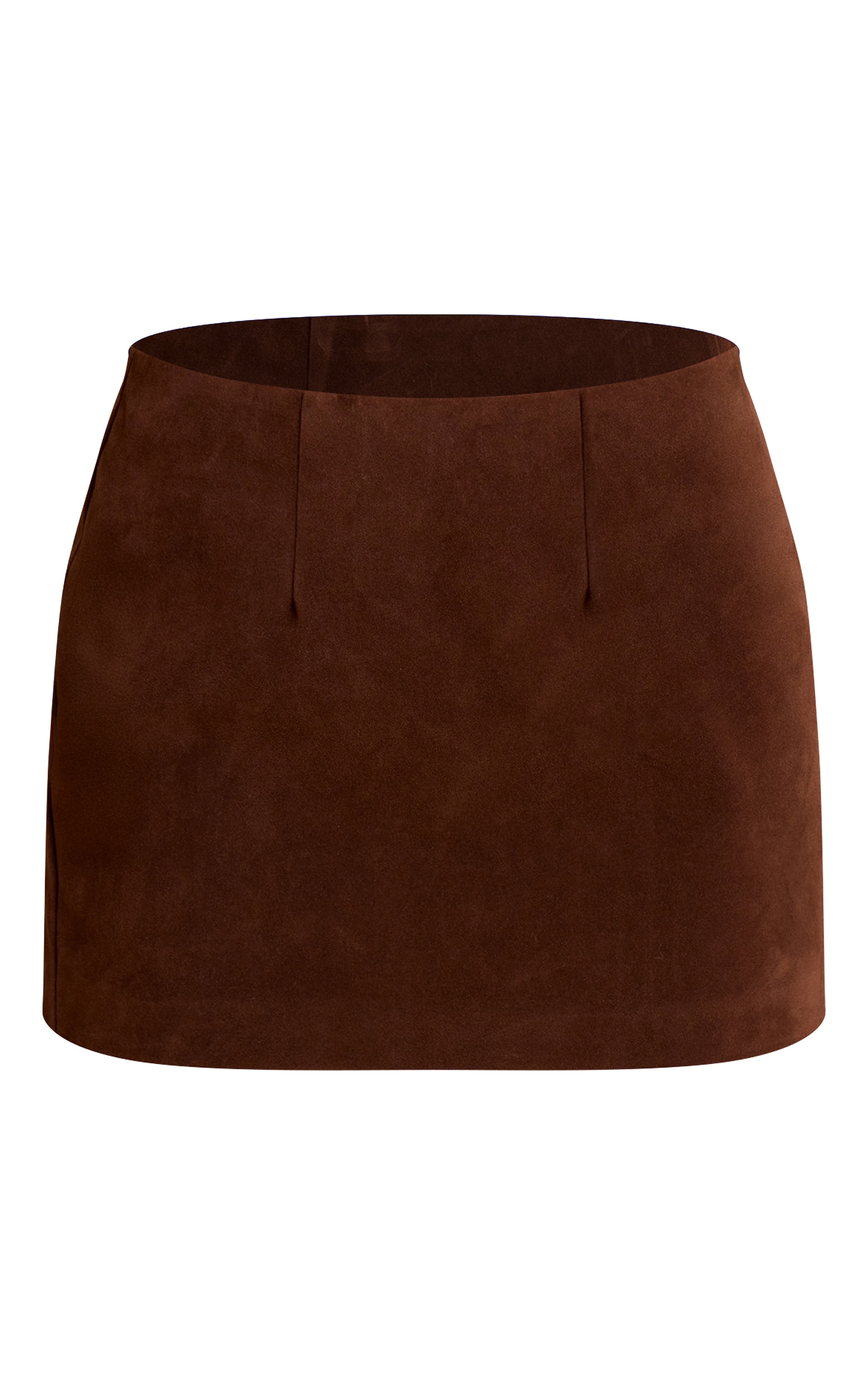Chocolate Structured Suede Mini Skirt  image 6