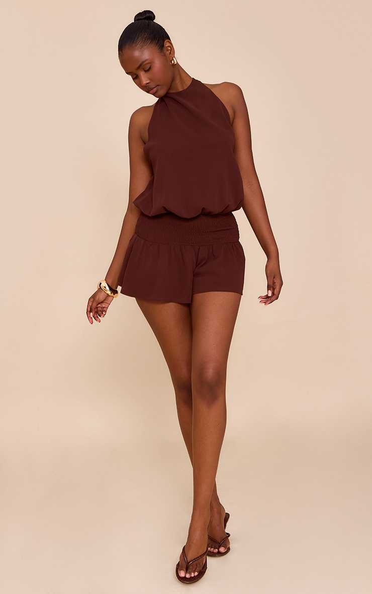 Chocolate Chiffon Halterneck Romper image 3