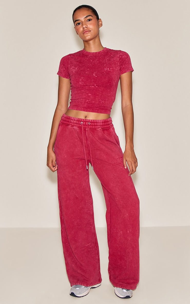 Red Washed Fitted T-shirt image 3
