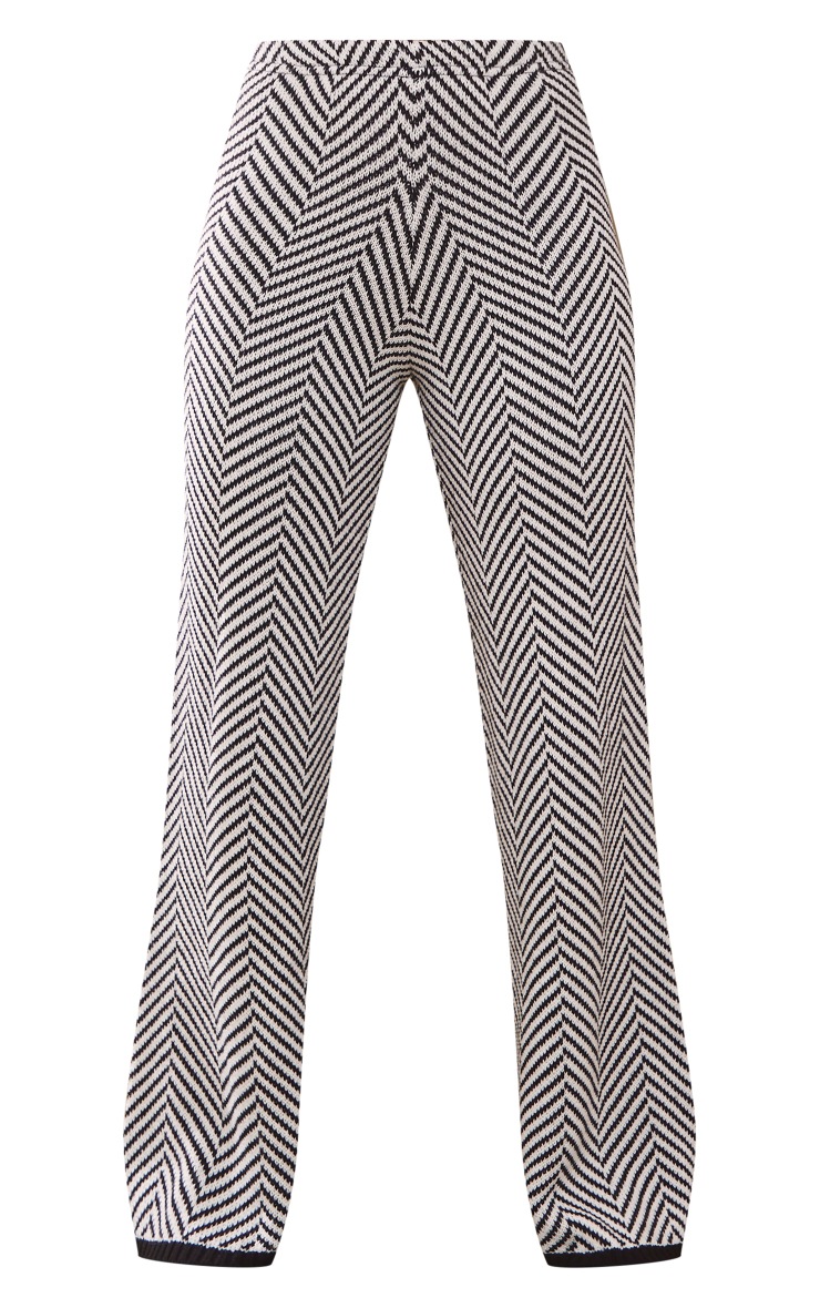Monochrome Abstract Knit Pants image 5