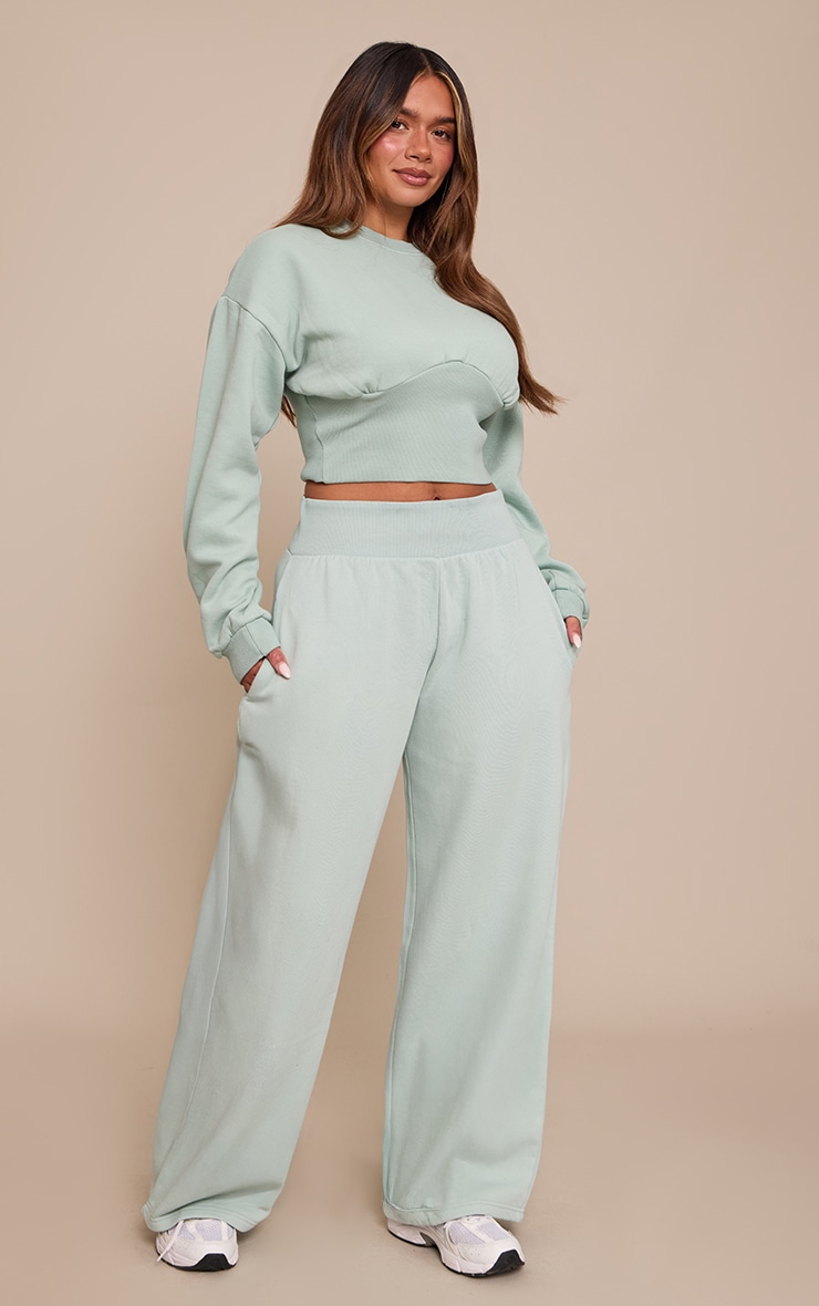 Shape Mint Green Cinched Waist Sweatshirt image 3