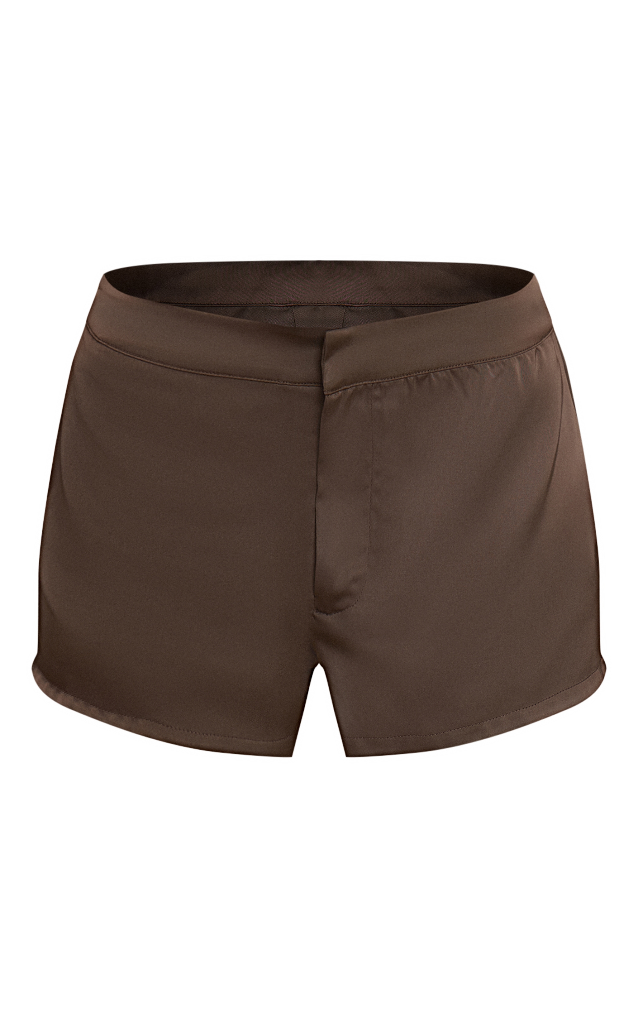 Dark Brown Satin Low Rise Hot Pants image 6