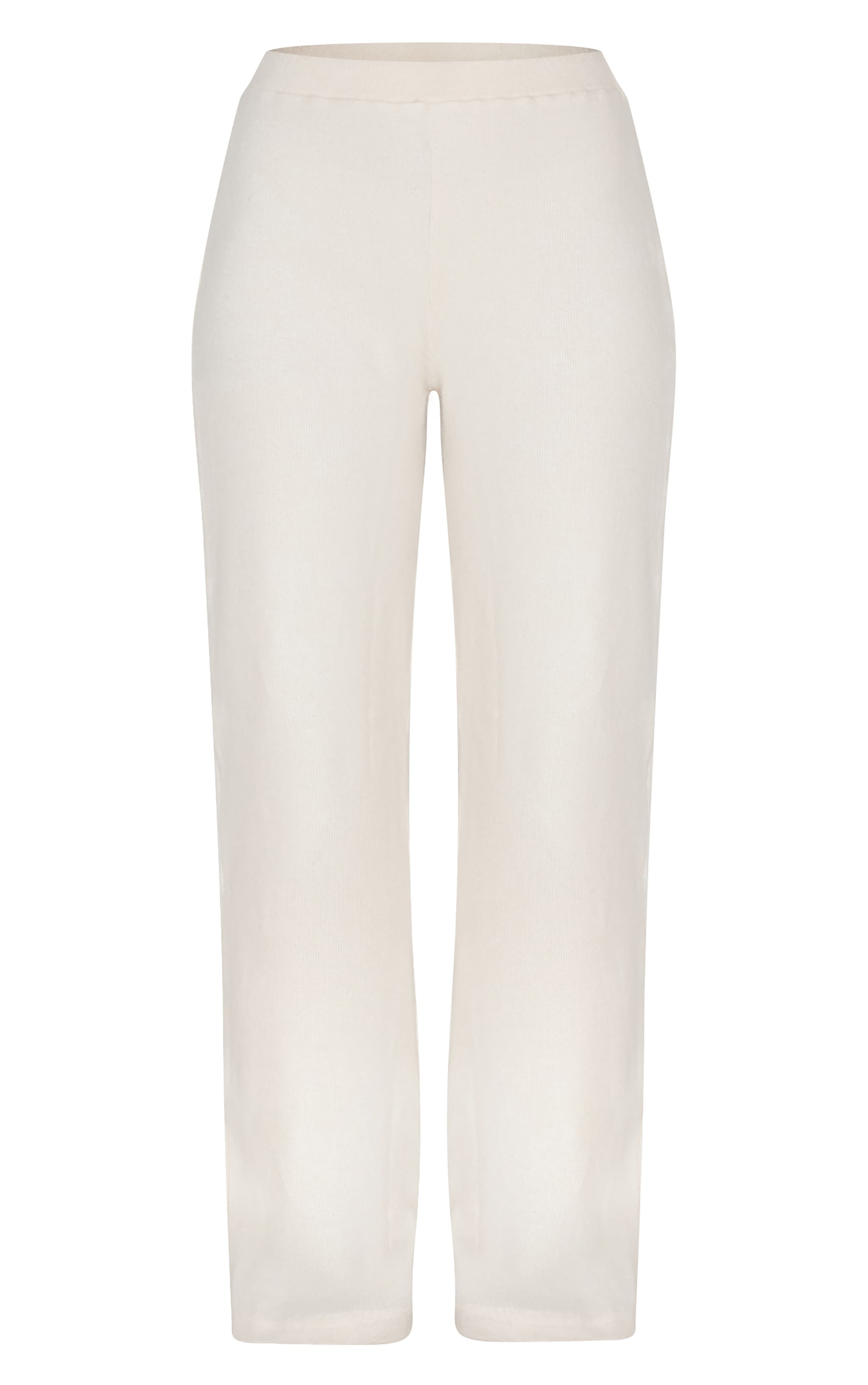 Dark Cream Brushed Rib Wide Leg Pant image 5