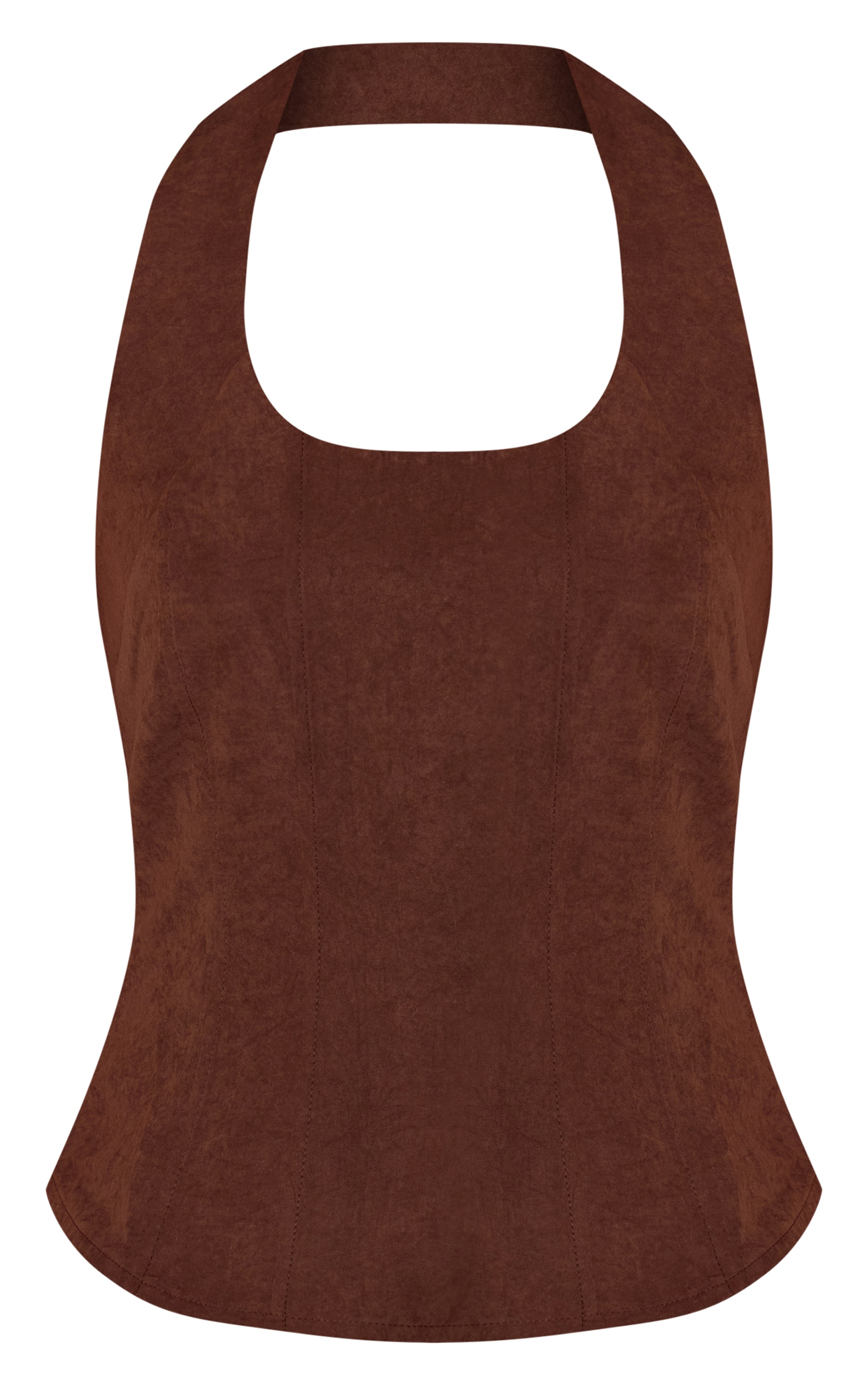 Chocolate Peachskin Halterneck Corset  image 5