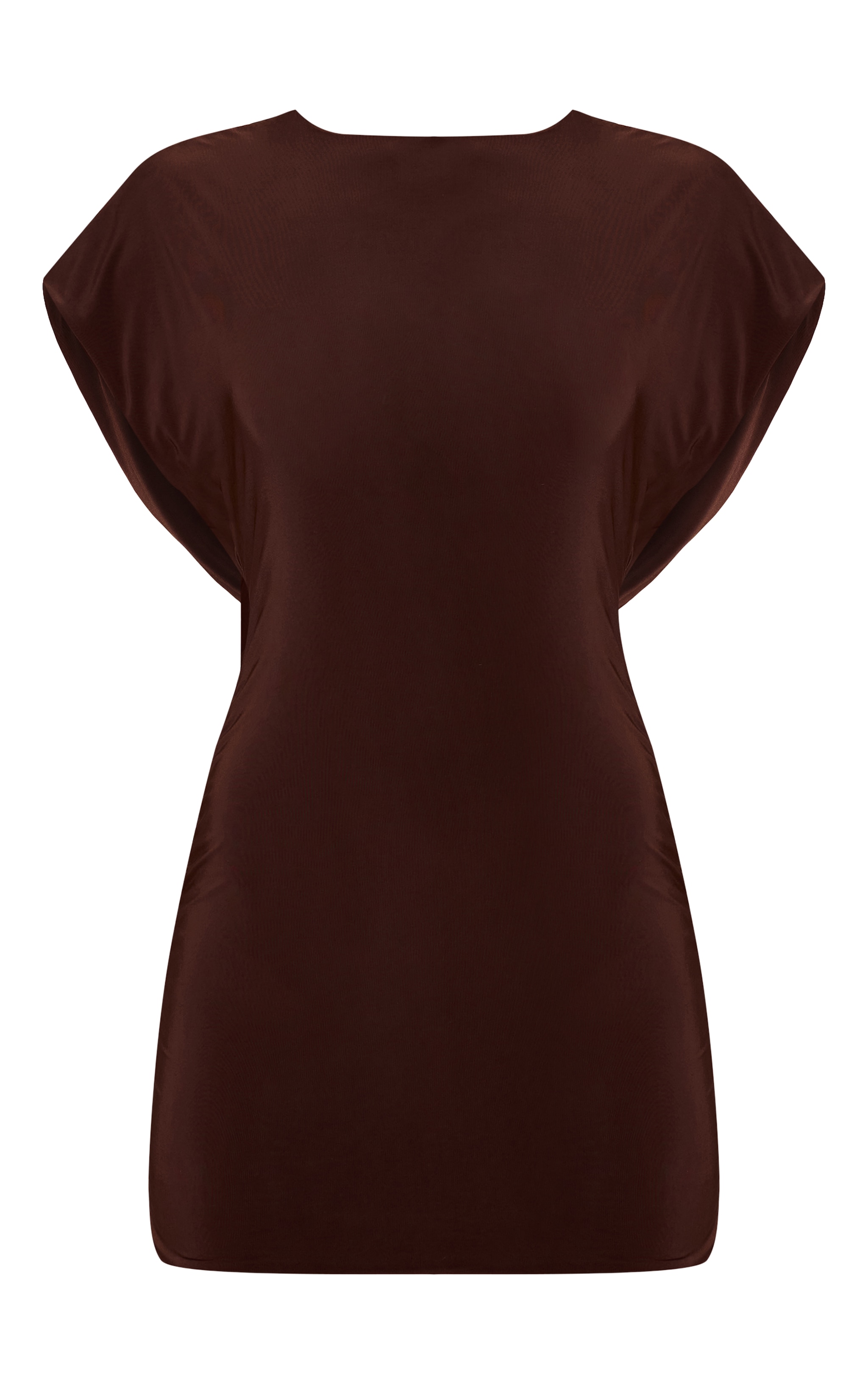 Mini robe moulante chocolat à dos ouvert image 5