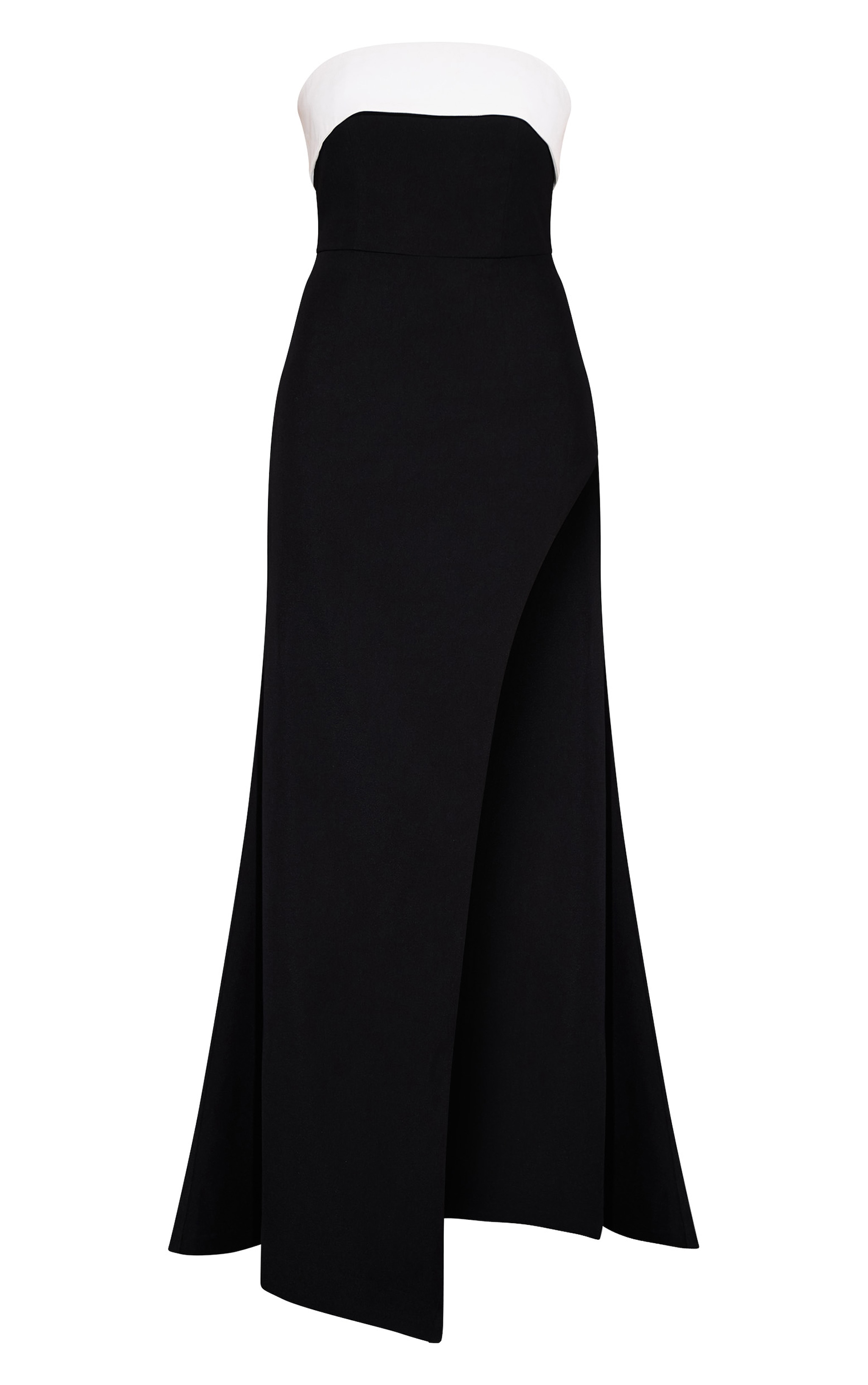 Black Contrast Bandeau High Split Maxi Dress image 5