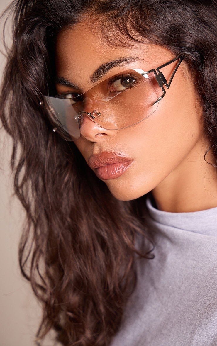 Silver Exposed Lens Visor Sunglasses