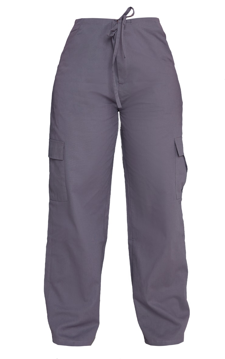 Grey Woven Tailored Pocket Detail Straight Leg Pants image 5