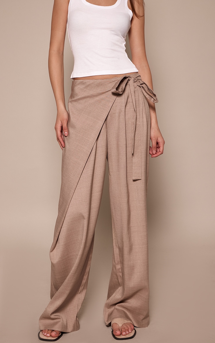 Stone Wrap Tie Woven Straight Leg Pants image 2