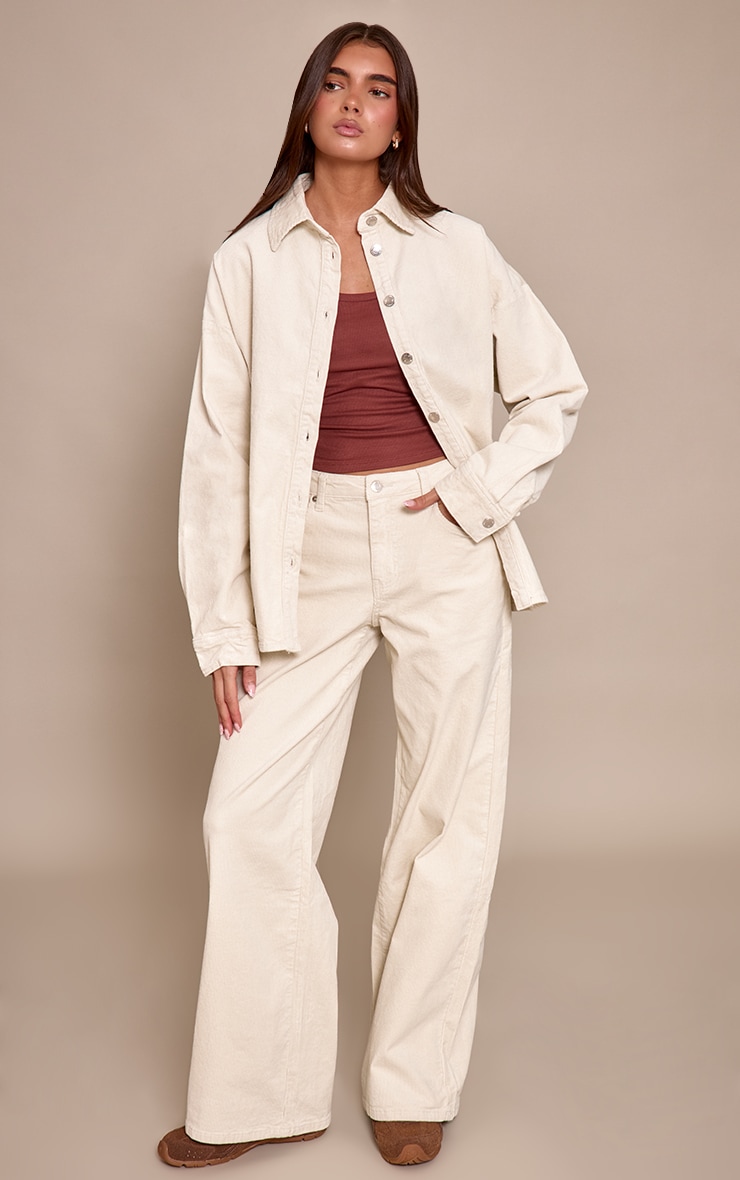 Ecru Cord Denim Shirt image 3