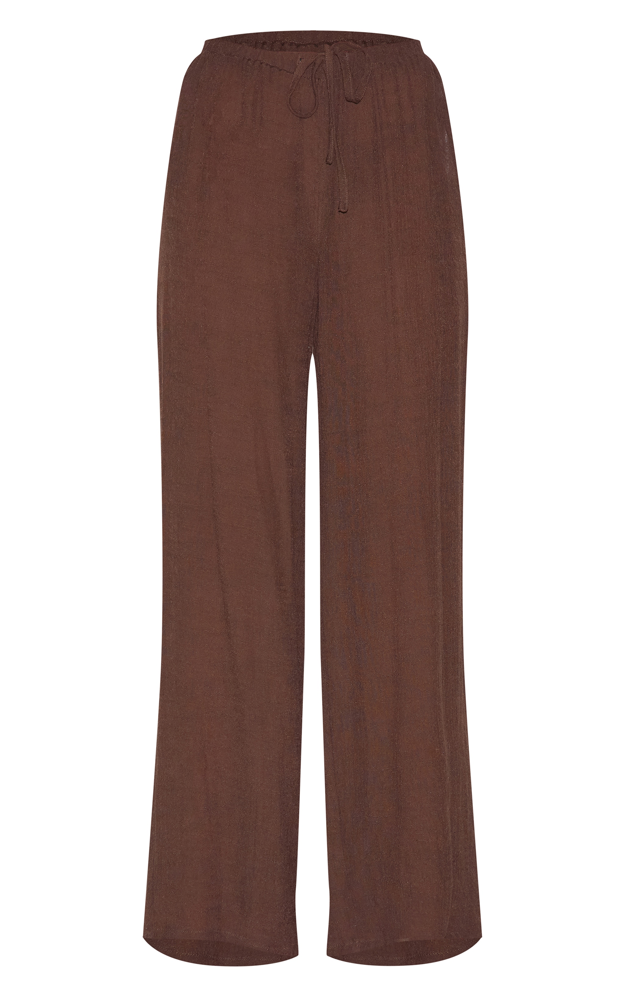 Brown Wide Leg Linen Look Beach Pants image 5
