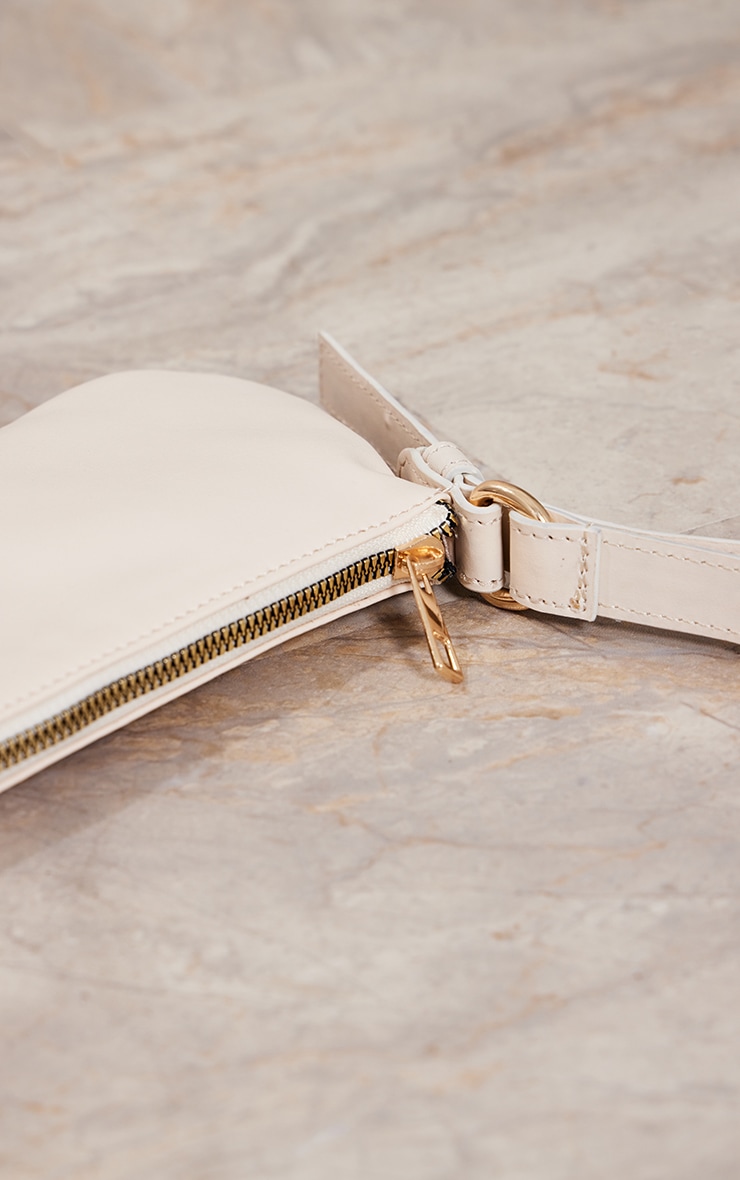 Cream Slim Curved Edge Shoulder Bag image 4