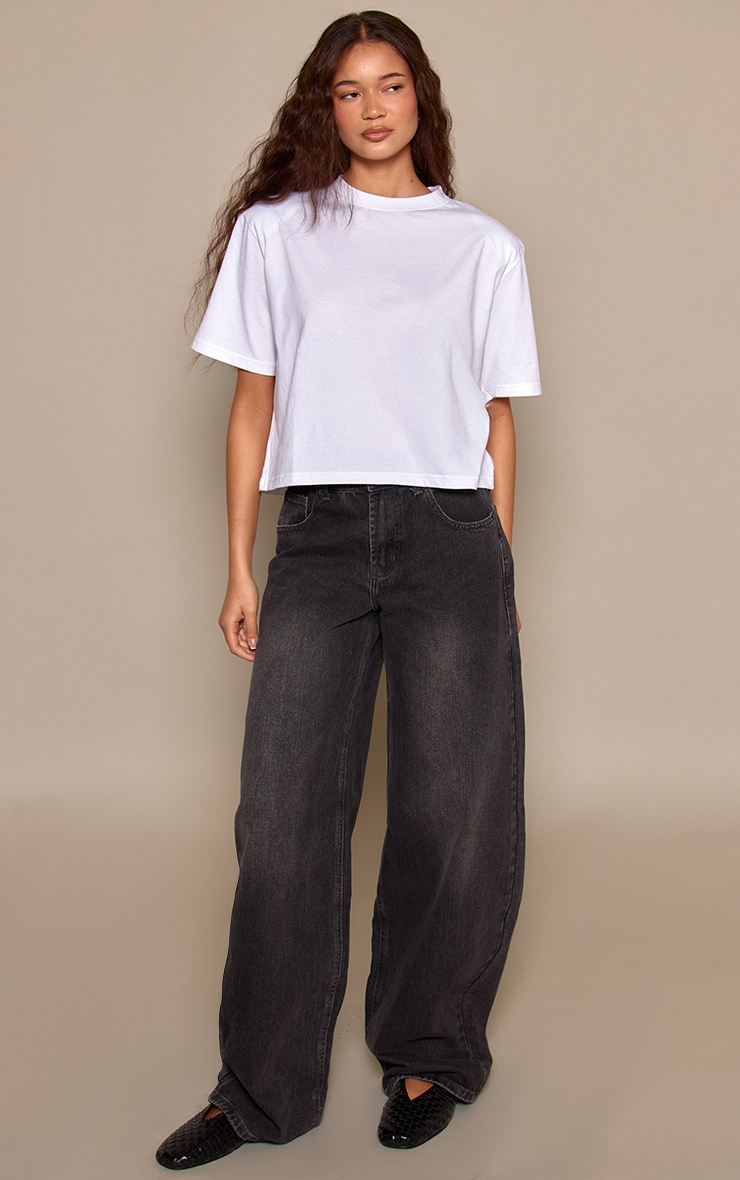 Dark Grey Low Rise Barrel Jeans