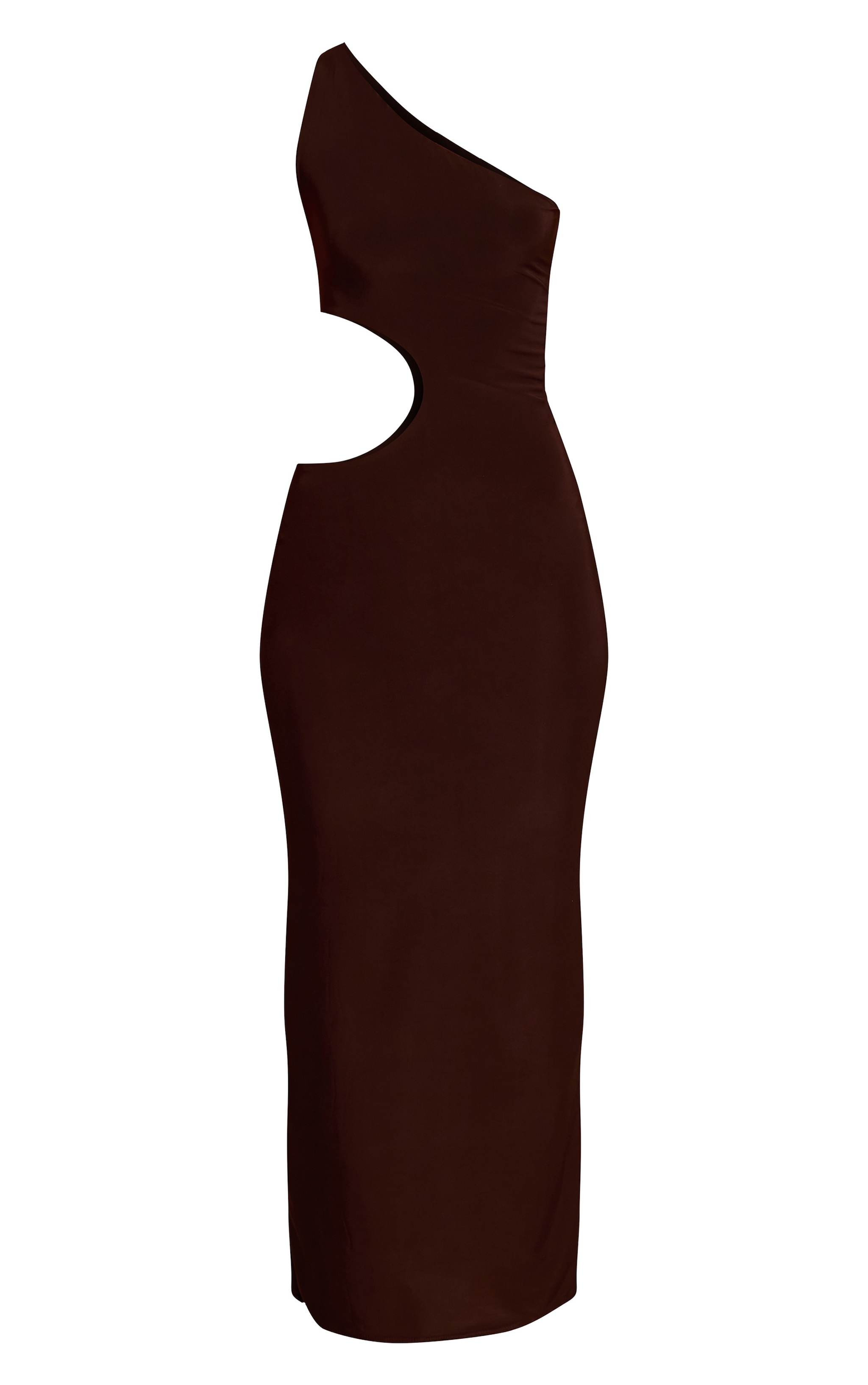 Chocolate Slinky Cut Out Bodycon Maxi Dress image 5