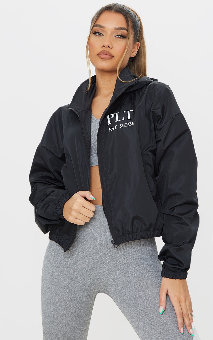 PRETTYLITTLETHING - Veste noire souple oversize à capuche