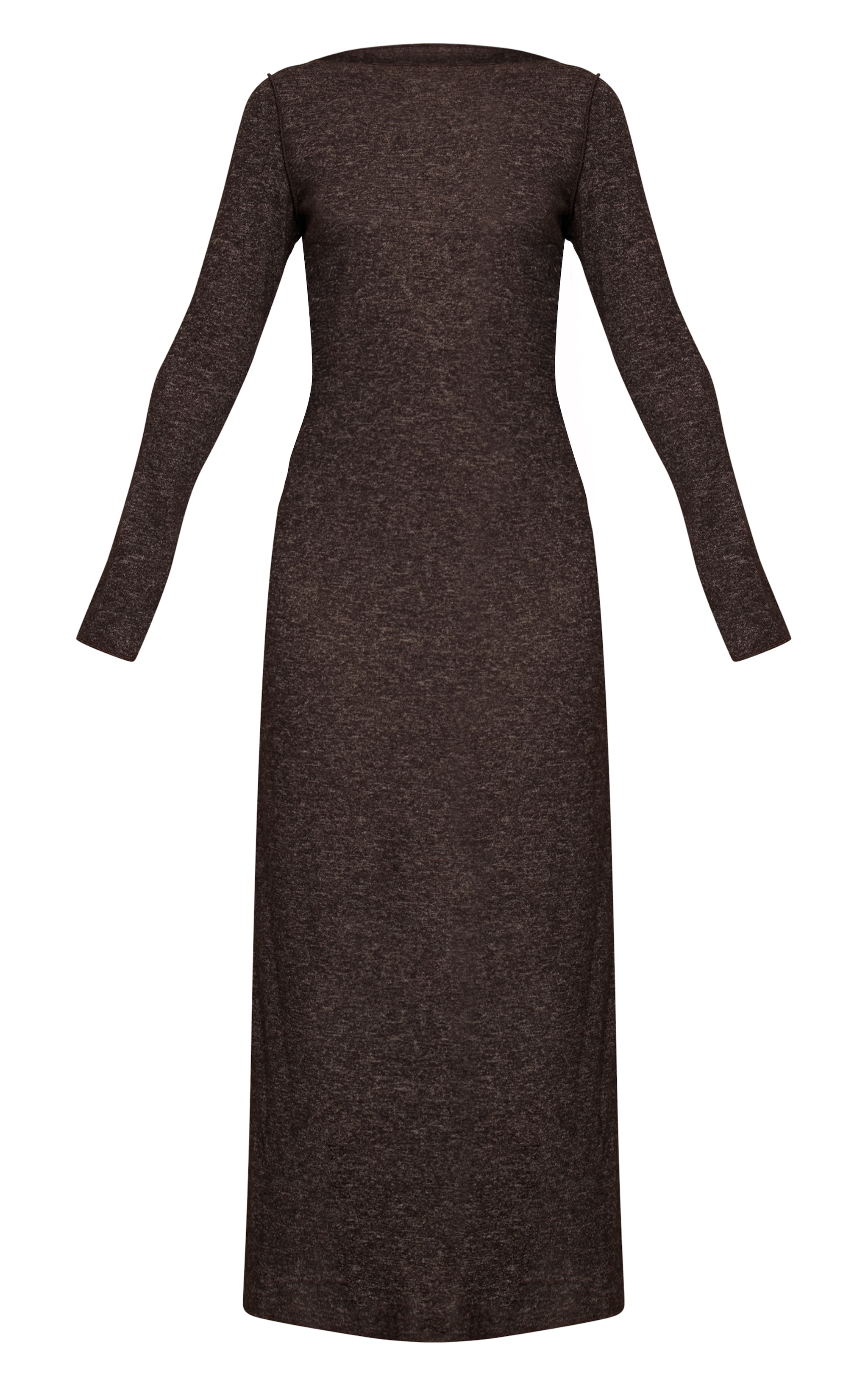 Chocolate Jersey Long Sleeve Maxi Dress image 5
