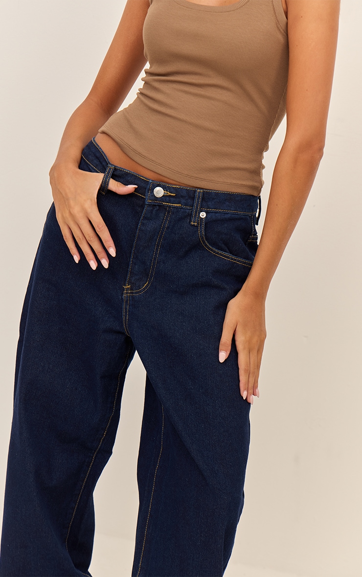Indigo High Waist Boyfriend Jeans image 4