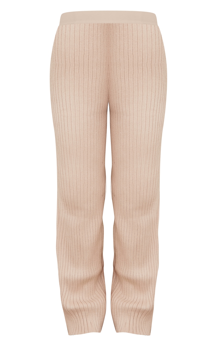 Stone Chunky Knit Rib Straight Leg Pants image 5