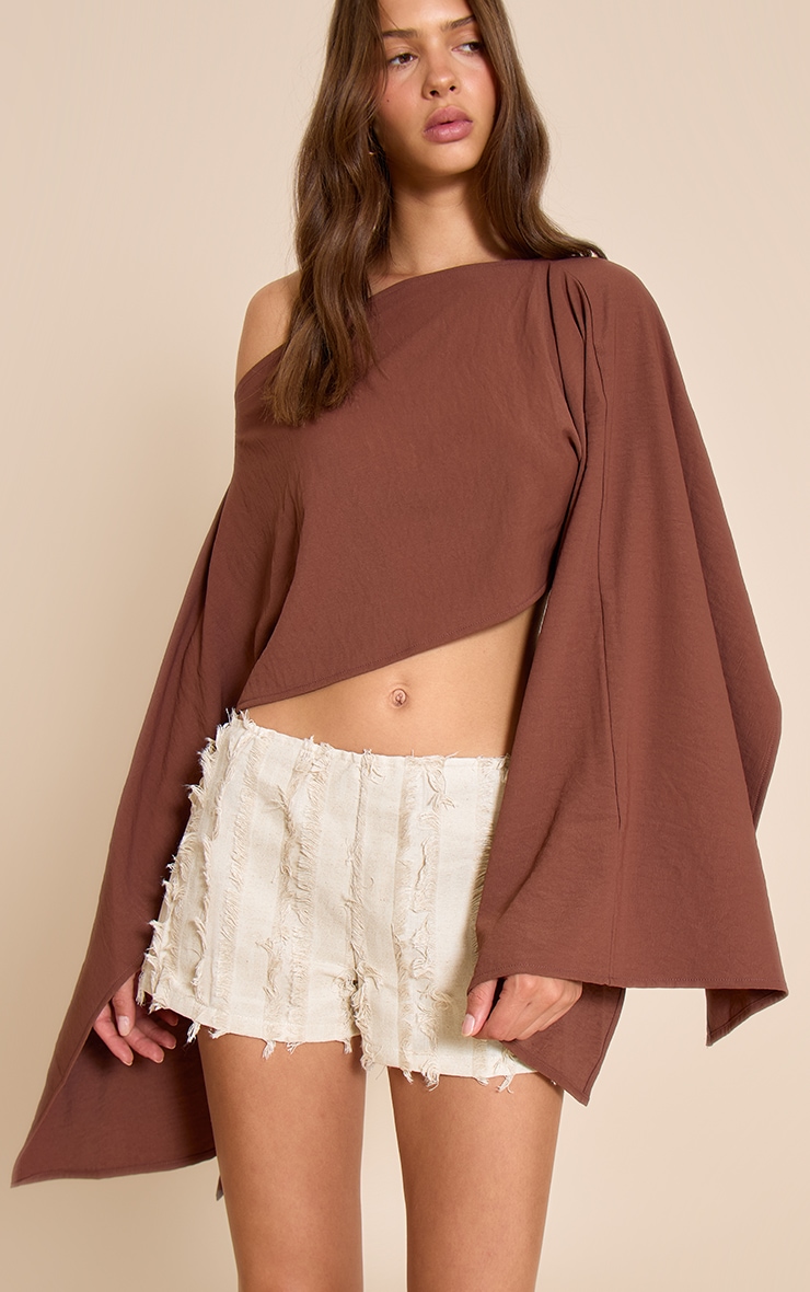 Stone Distressed Linen Hot Pants image 1