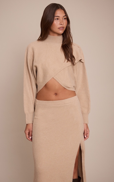Camel Wrap Knit Jumper