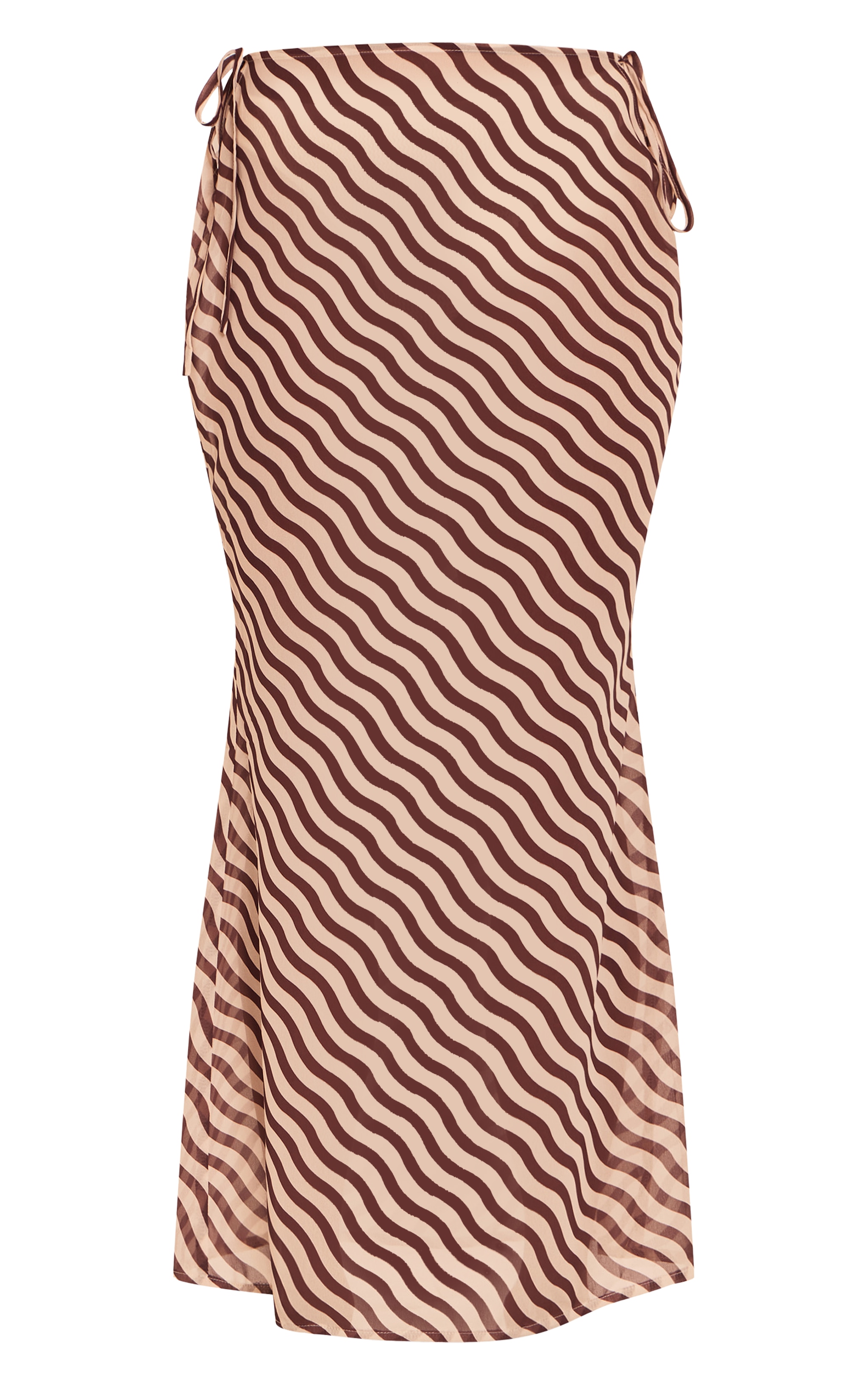 Petite Chocolate Striped Mesh Low Rise Maxi Skirt image 5