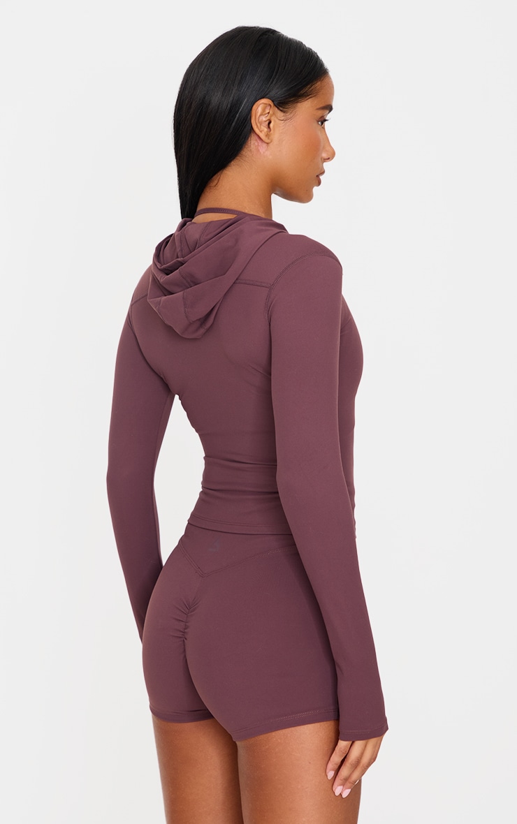 Dark Chocolate Sculpt Hooded Gym Jacket image 2