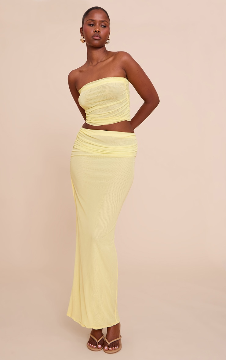 Lemon Chiffon Mesh Maxi Skirt image 2