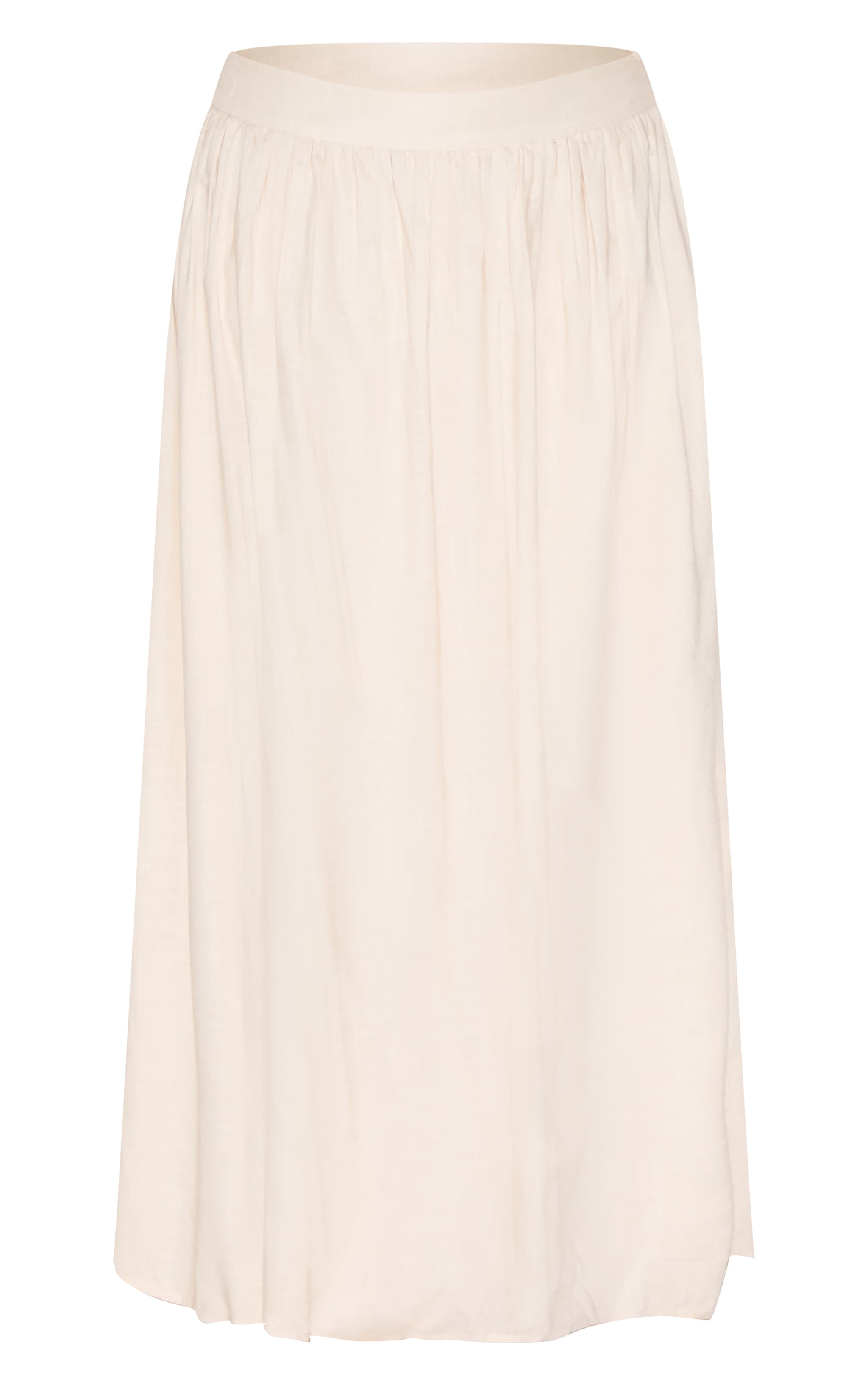 Plus Beige Cotton Pleated Maxi Skirt image 5
