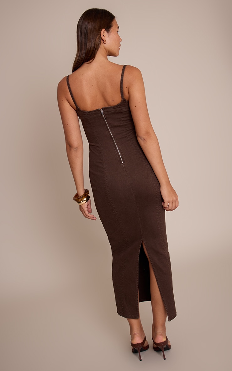 Chocolate Cami Strap Maxi Dress image 2