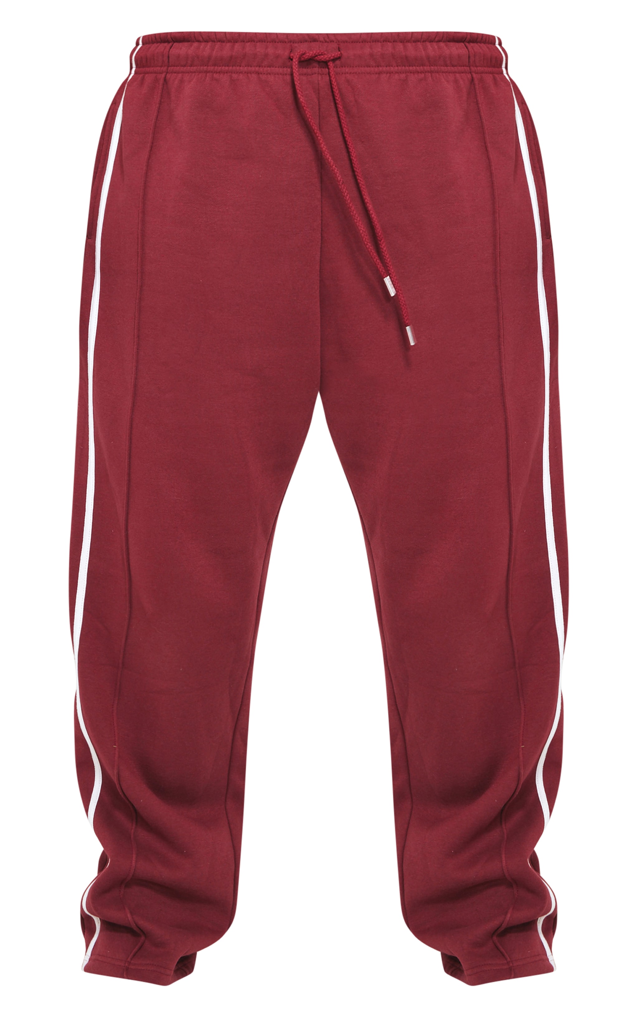 Plus Oxblood Double Stripe Wide Leg Joggers image 5