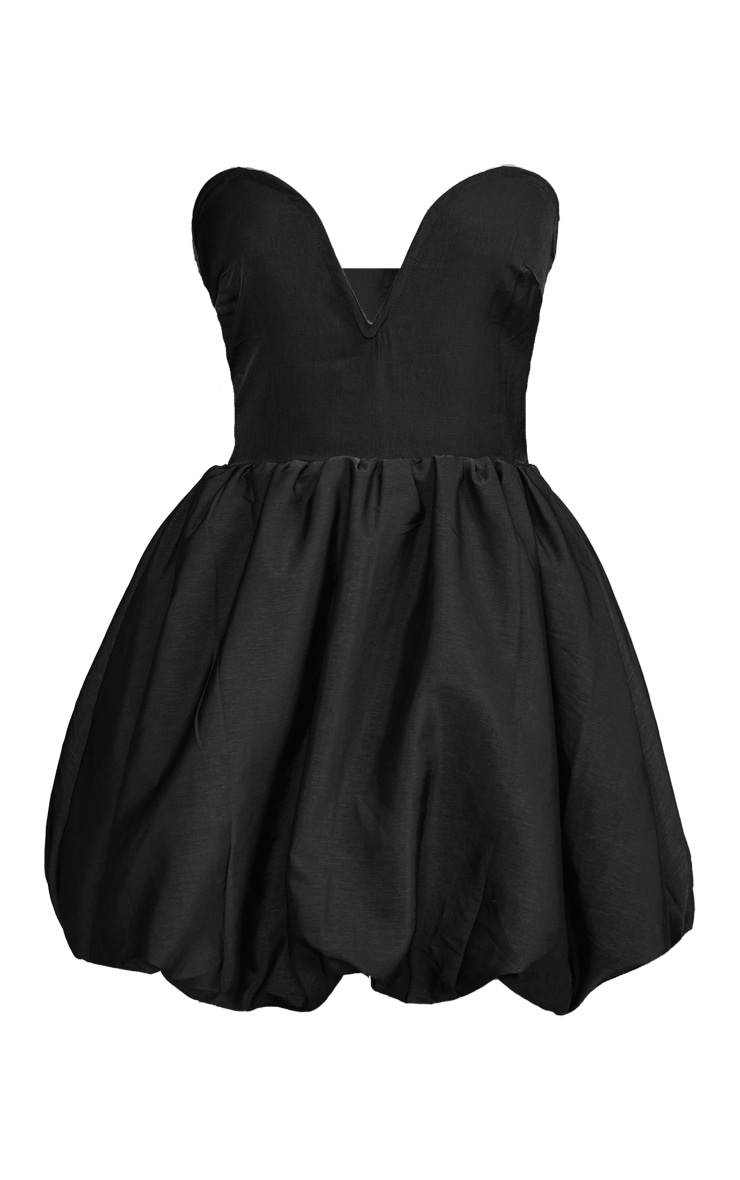 Robe bouffante noire à barre en V image 5