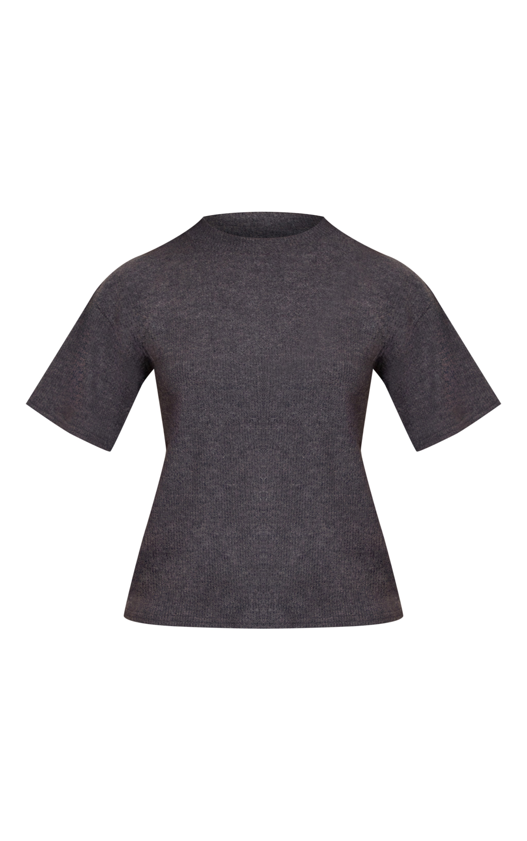 Charcoal Wool Rib Loose Fitted T Shirt  image 5