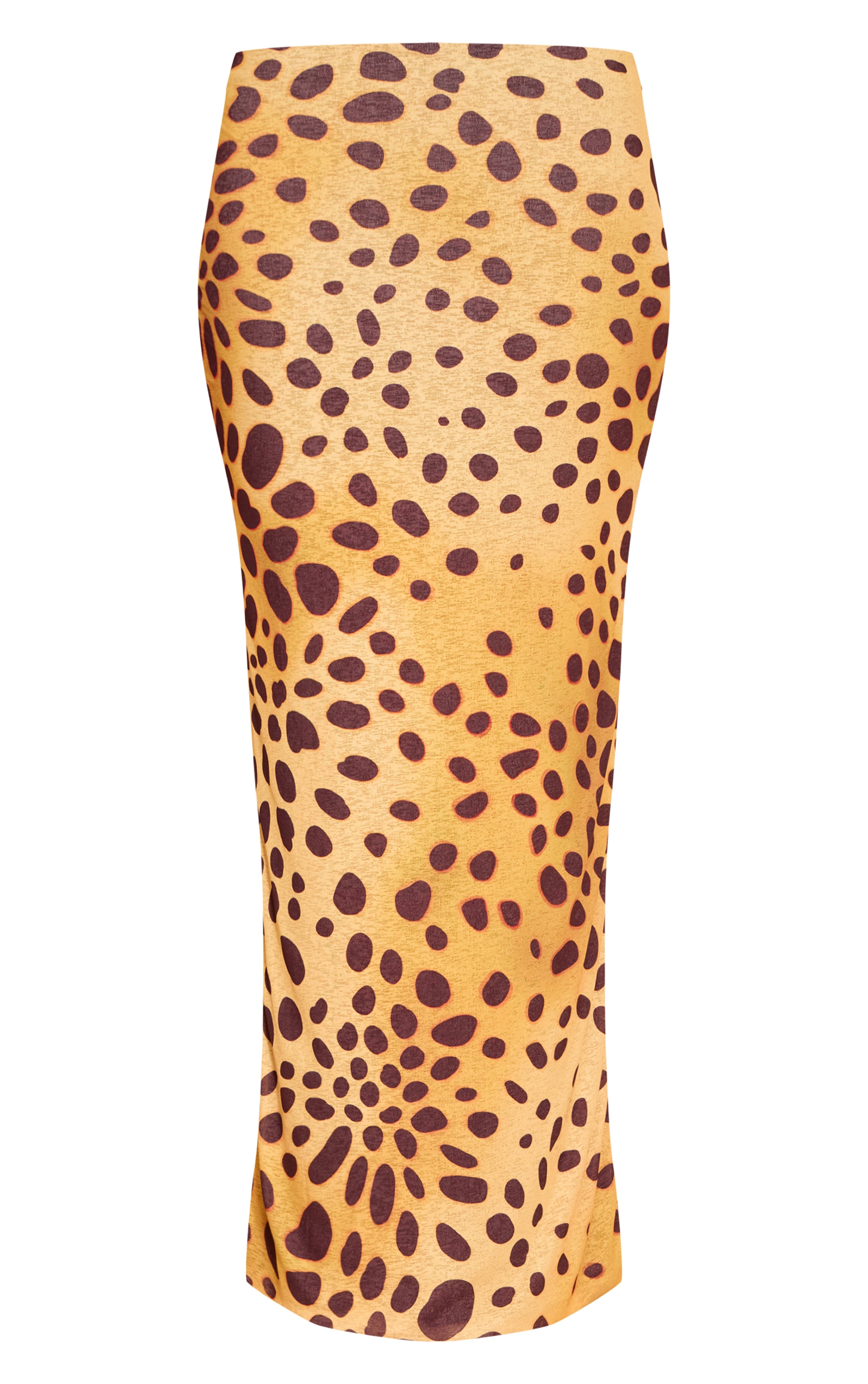 Yellow Leopard Print Onion Skin Low Rise Maxi Skirt image 5