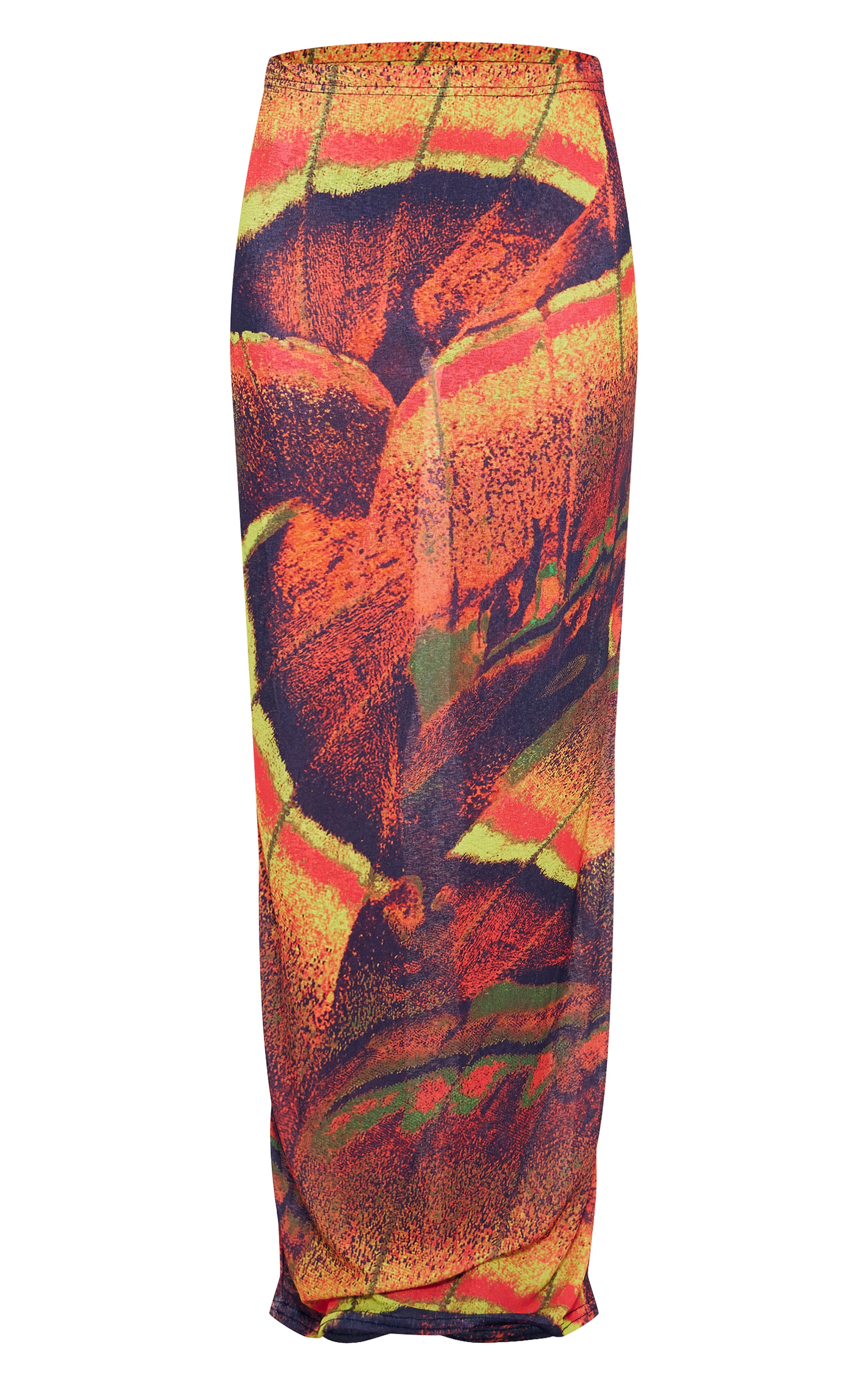  Multi Butterfly Printed Onion Skin Maxi Skirt image 5