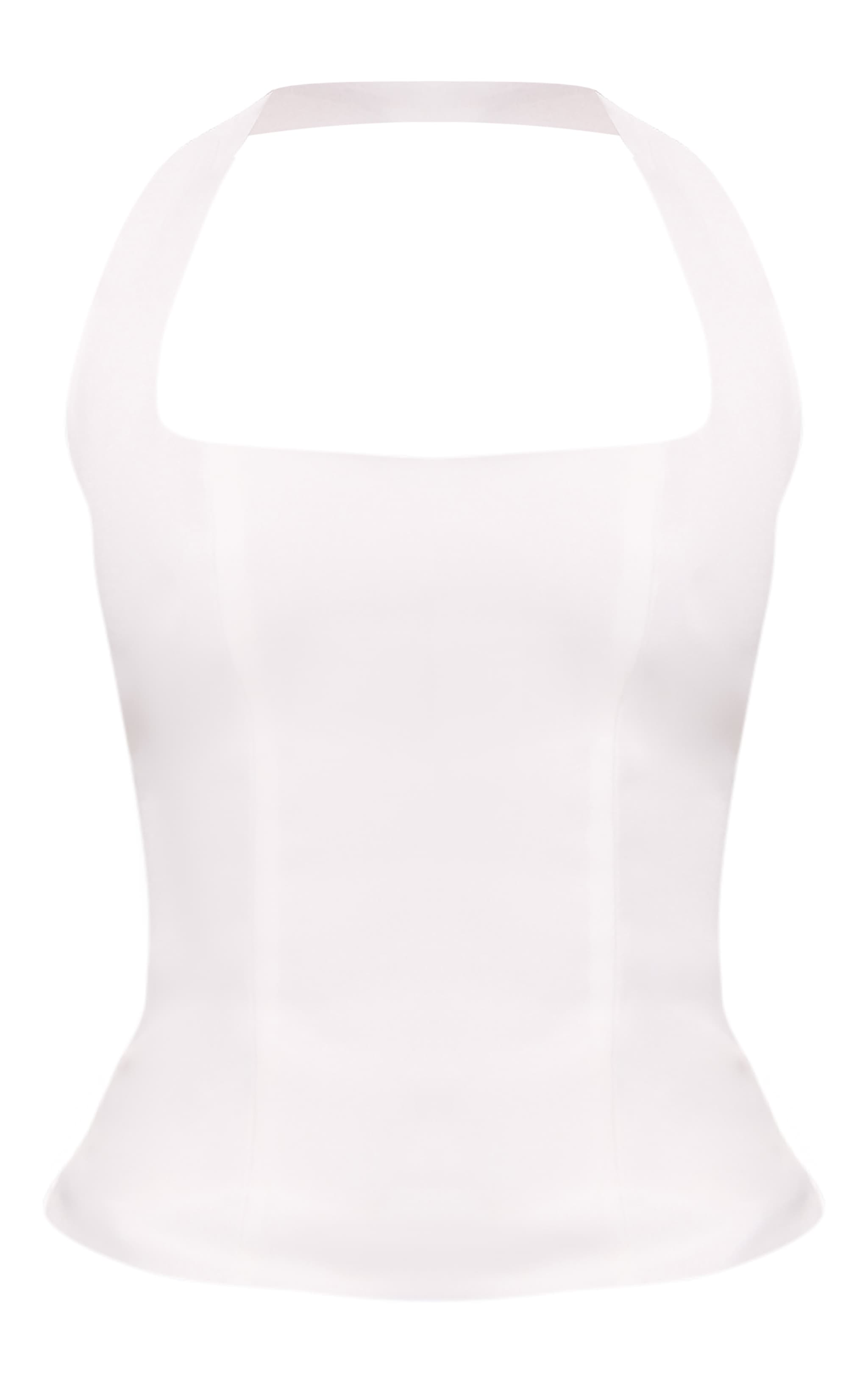 Petite White Halterneck Tailored Top image 5
