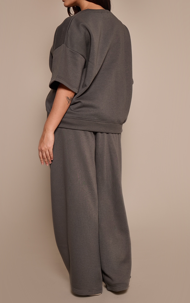 Plus Charcoal Marl Barrel Leg Joggers image 3