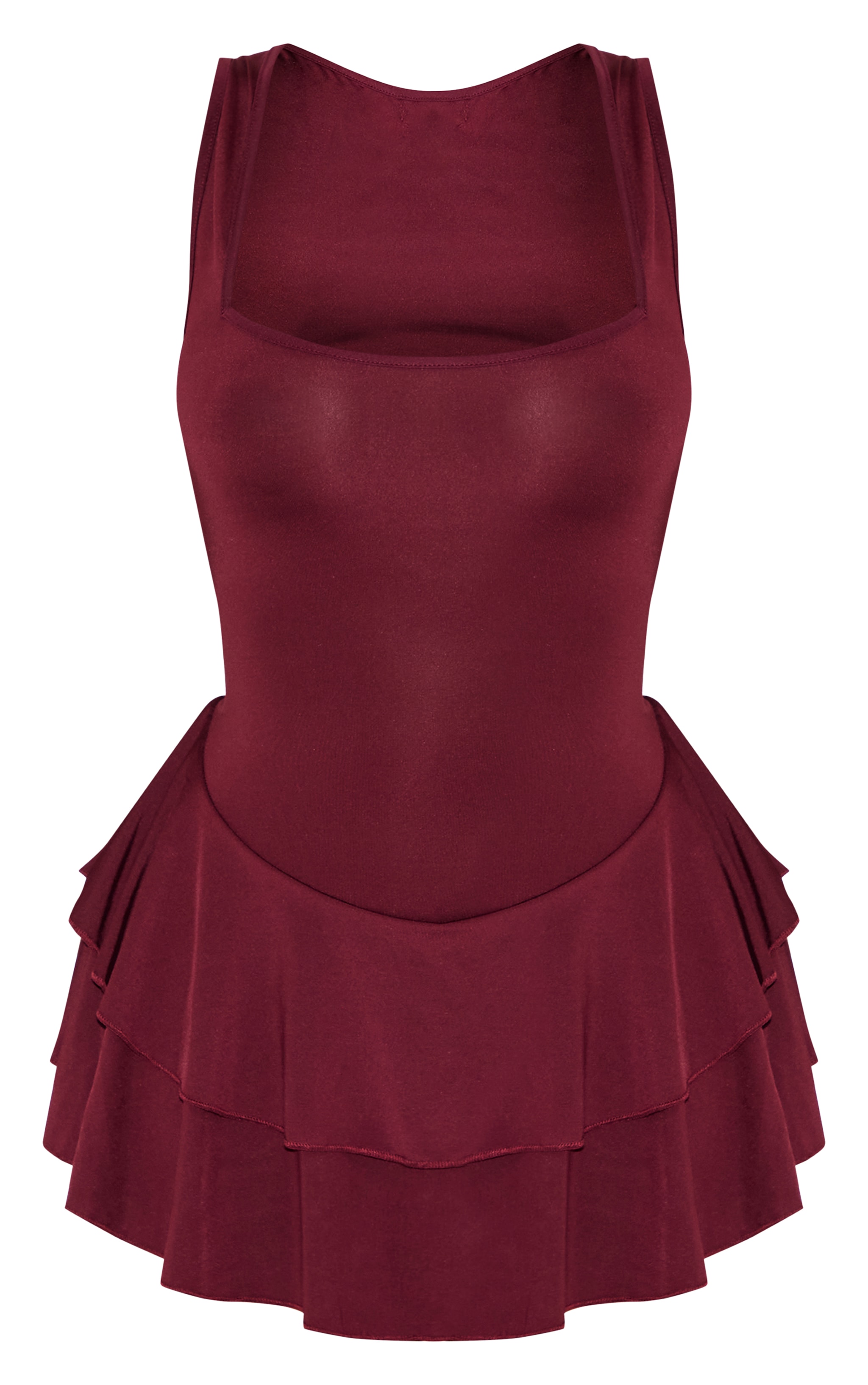 Shape Burgundy Ruffle Playsuit image 5