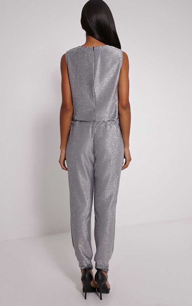 Silver Glitter Jumpsuit Knitwear PrettyLittleThing