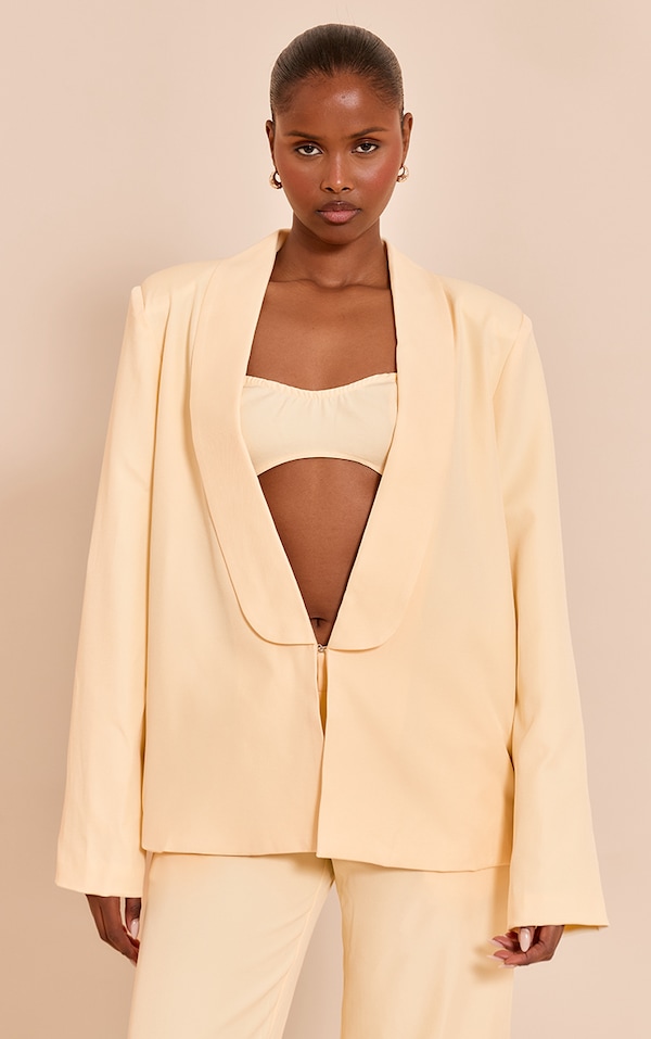 Butter Yellow Tailored Longline Blazer