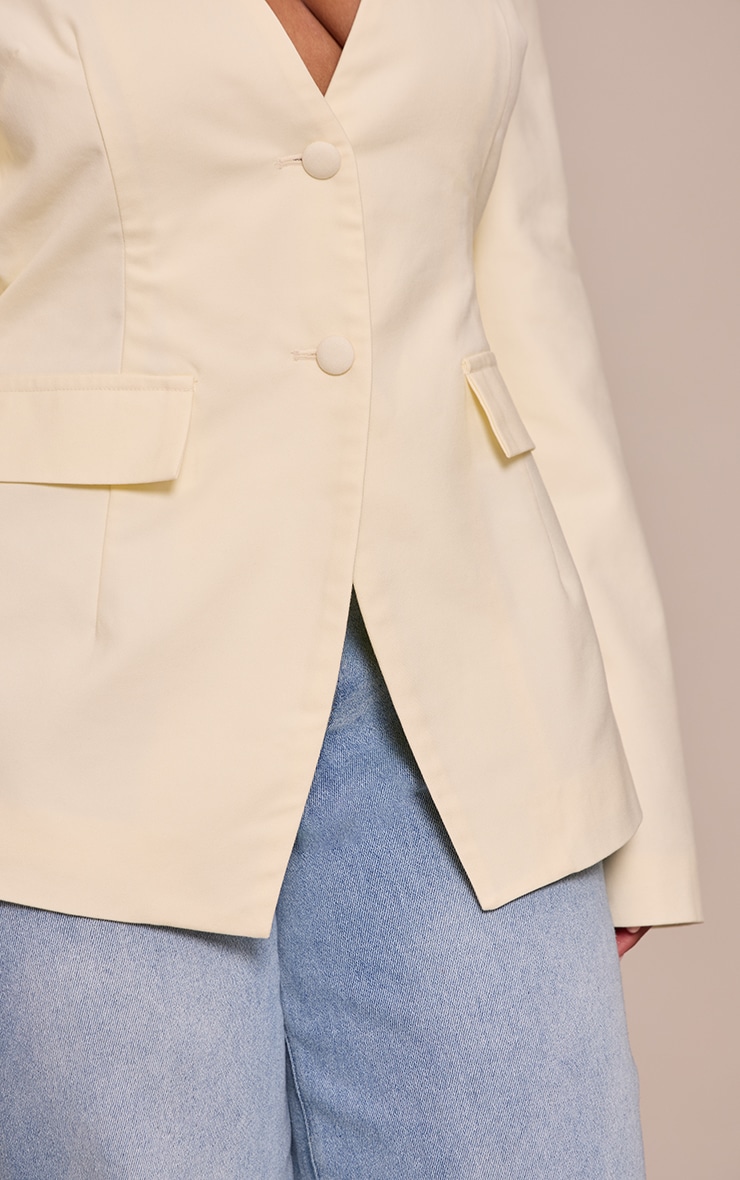 Shape Butter Cream Plunge Neck Cinched Blazer image 4