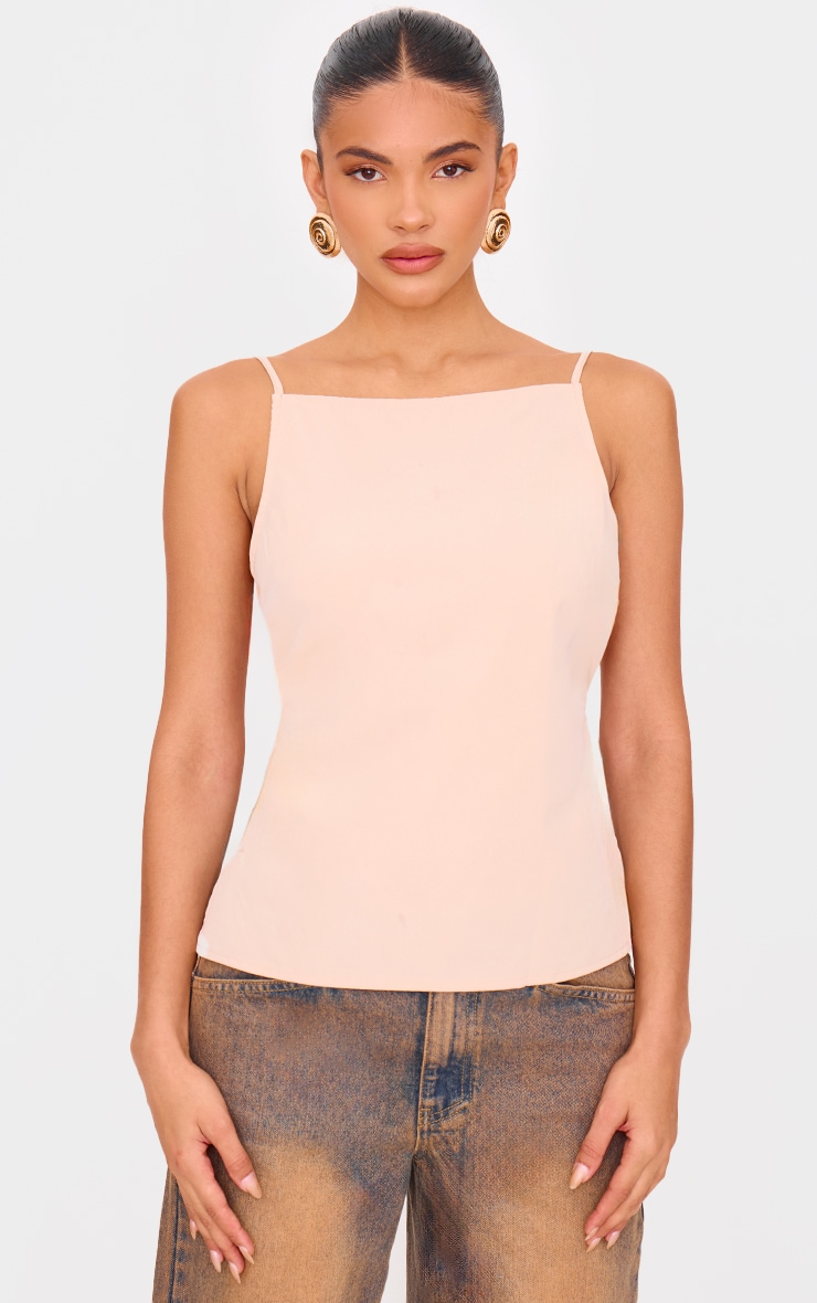 Top long beige à dos nu image 2