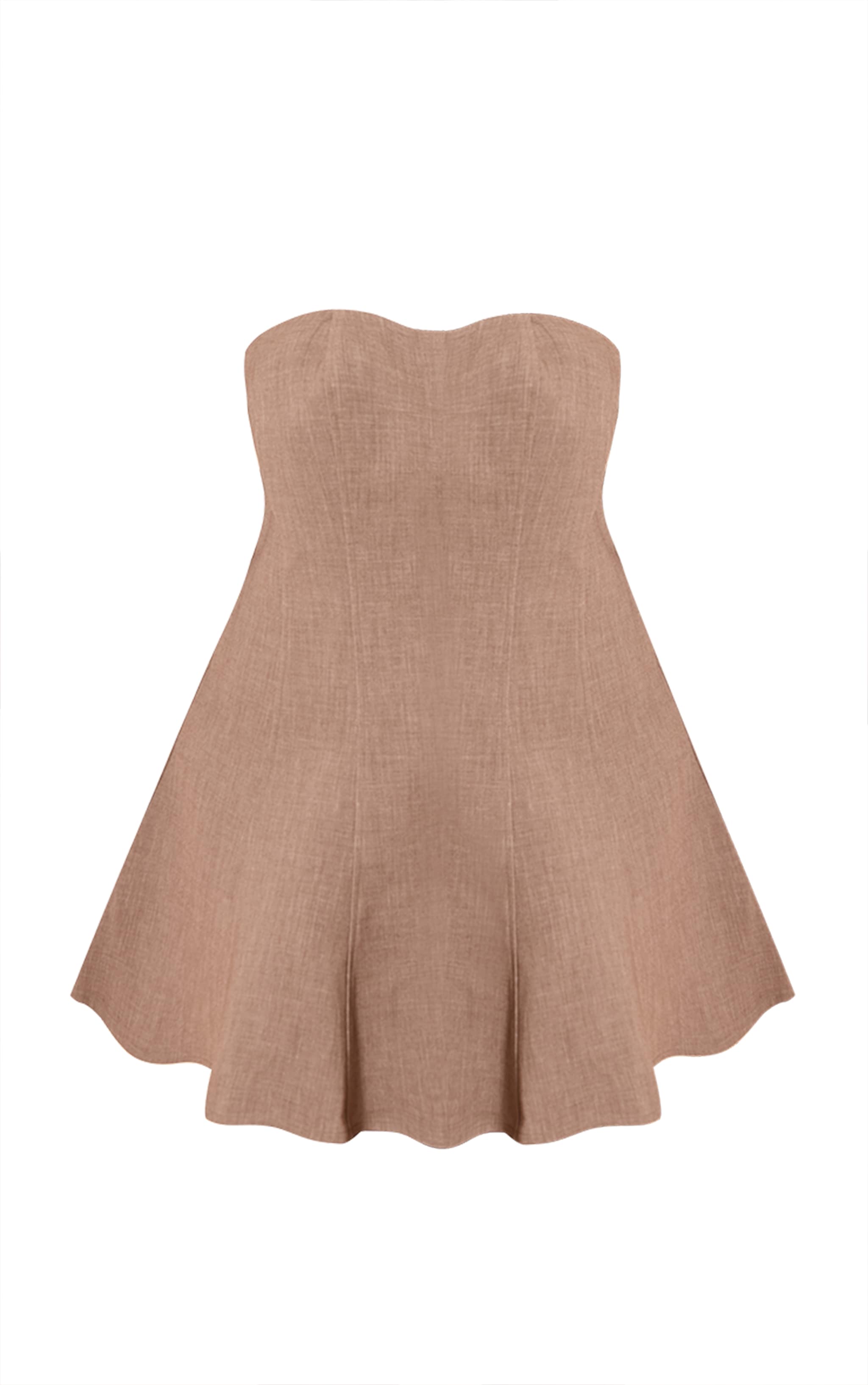 Plus Taupe Woven Bandeau Shift Mini Dress image 5