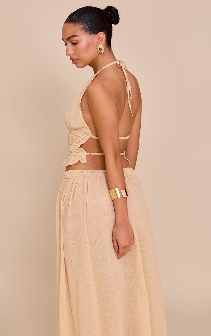 Sand Textured Backless Halterneck Top image 2