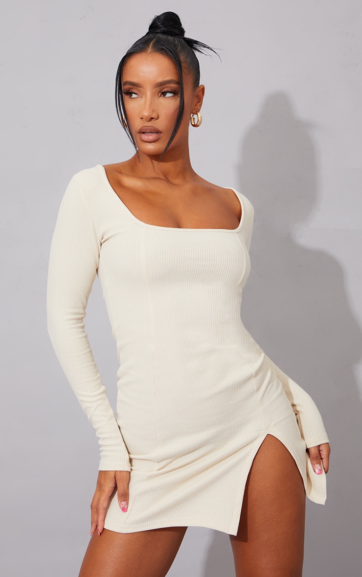 long bodycon dress with split