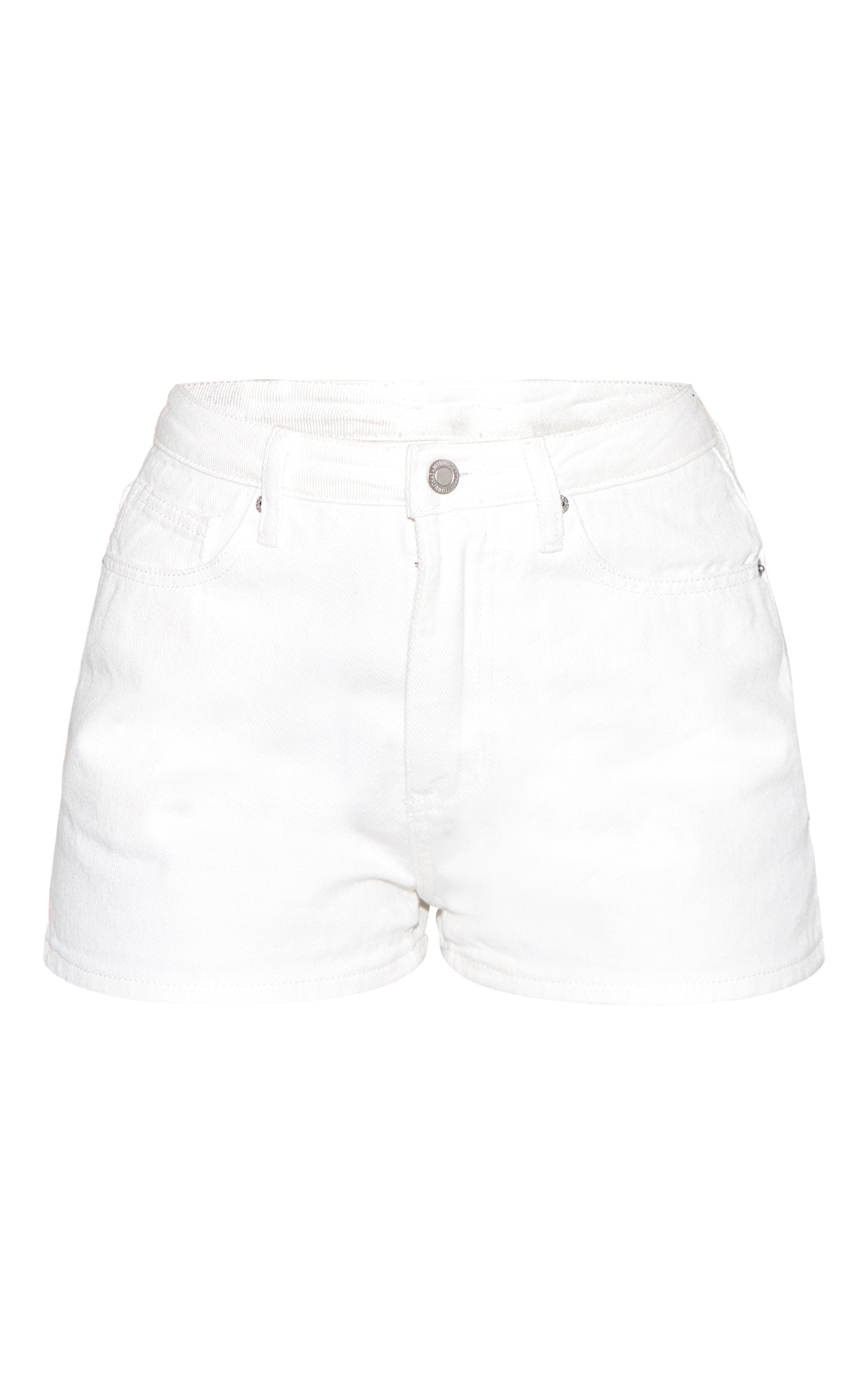White High Waisted Mom Shorts image 6