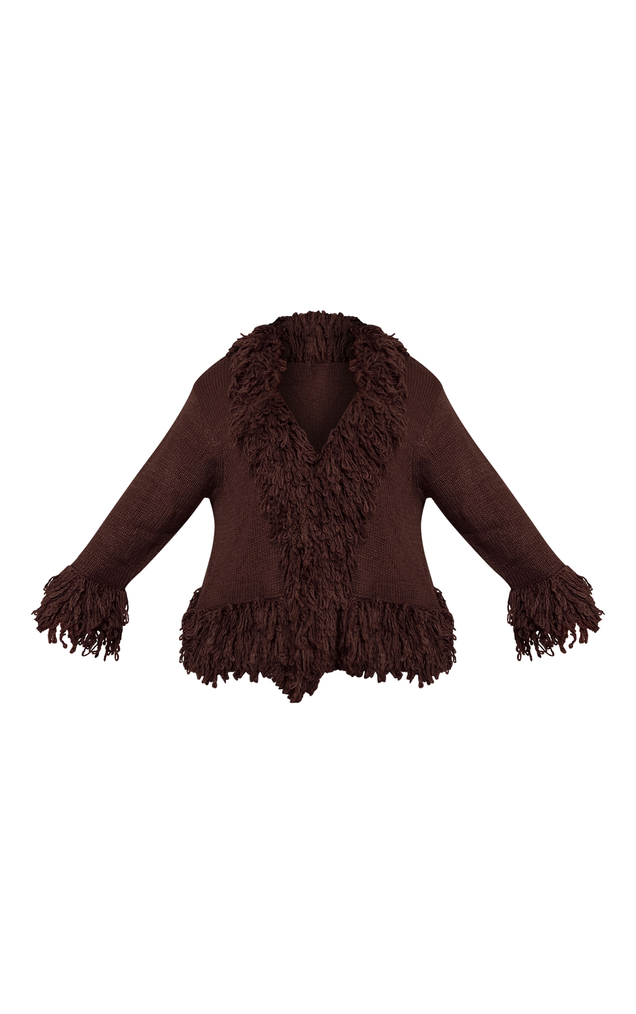 Plus Chocolate Loop Knit Edge cardigan image 5